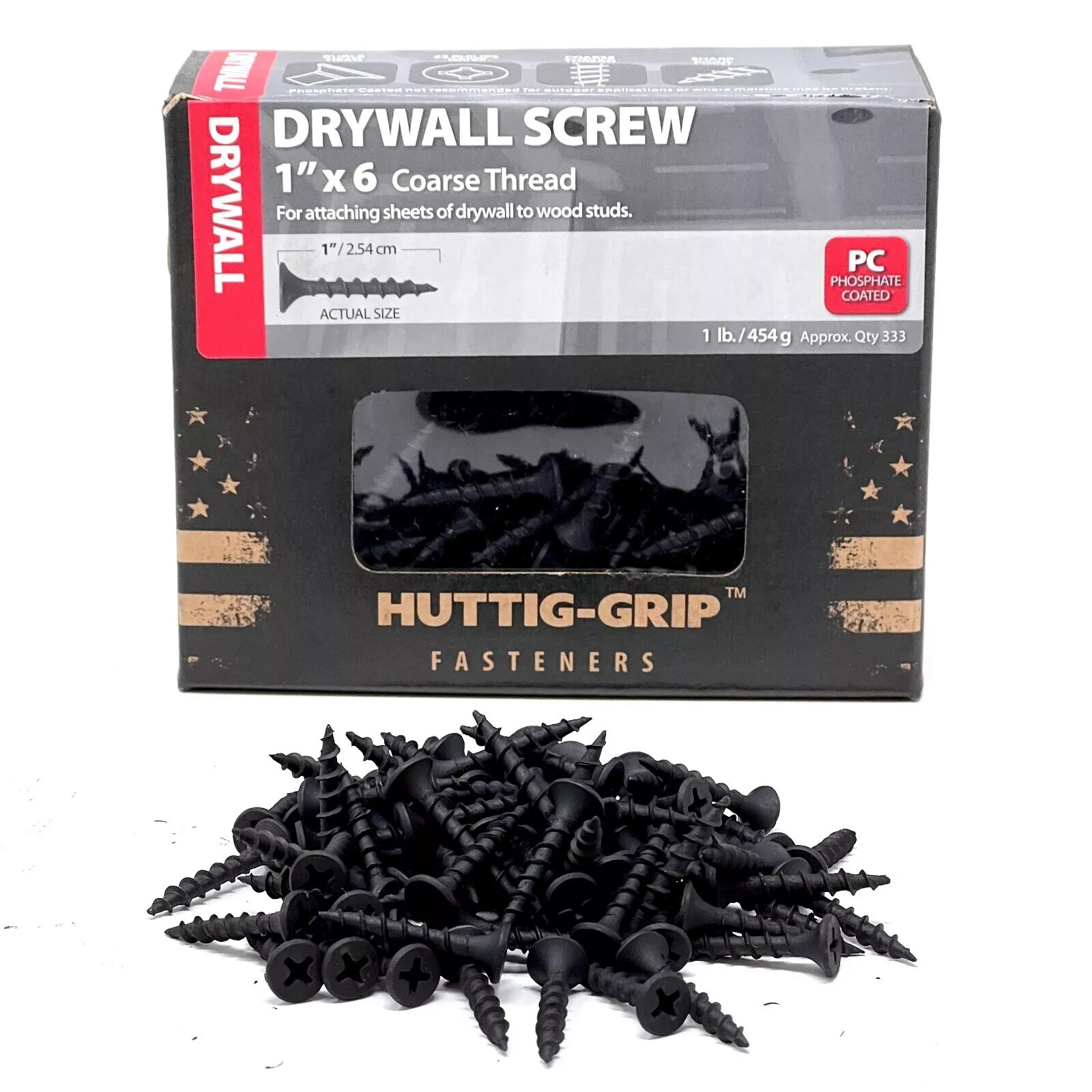 Huttig Grip 1 in x 6 Drywall Screw Coarse Thread Phillips Drive 1 lb 333 Screws