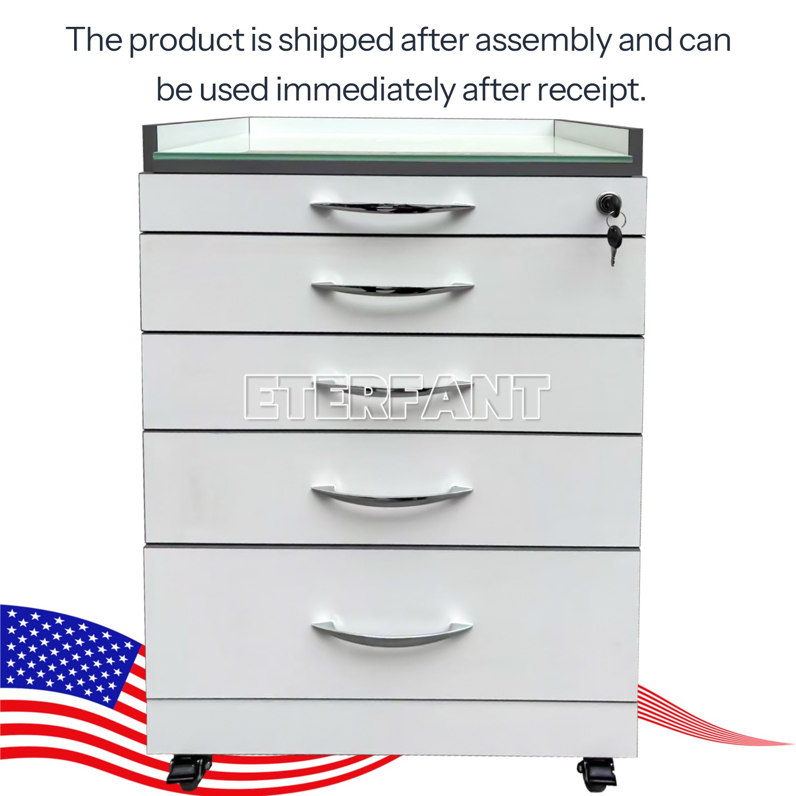 Dental 3 Layer Mobile Trolley Medical Tool Cart/4 Drawers Storage Rolling Cart