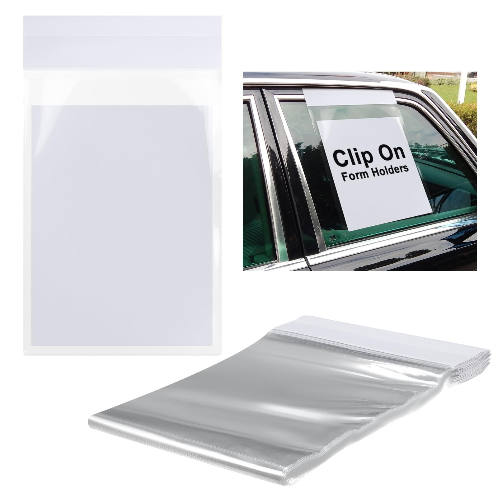 50-Pack Clip-On Window Form Holders, 9×13 Clear Plastic Sleeves for Buyers Guide