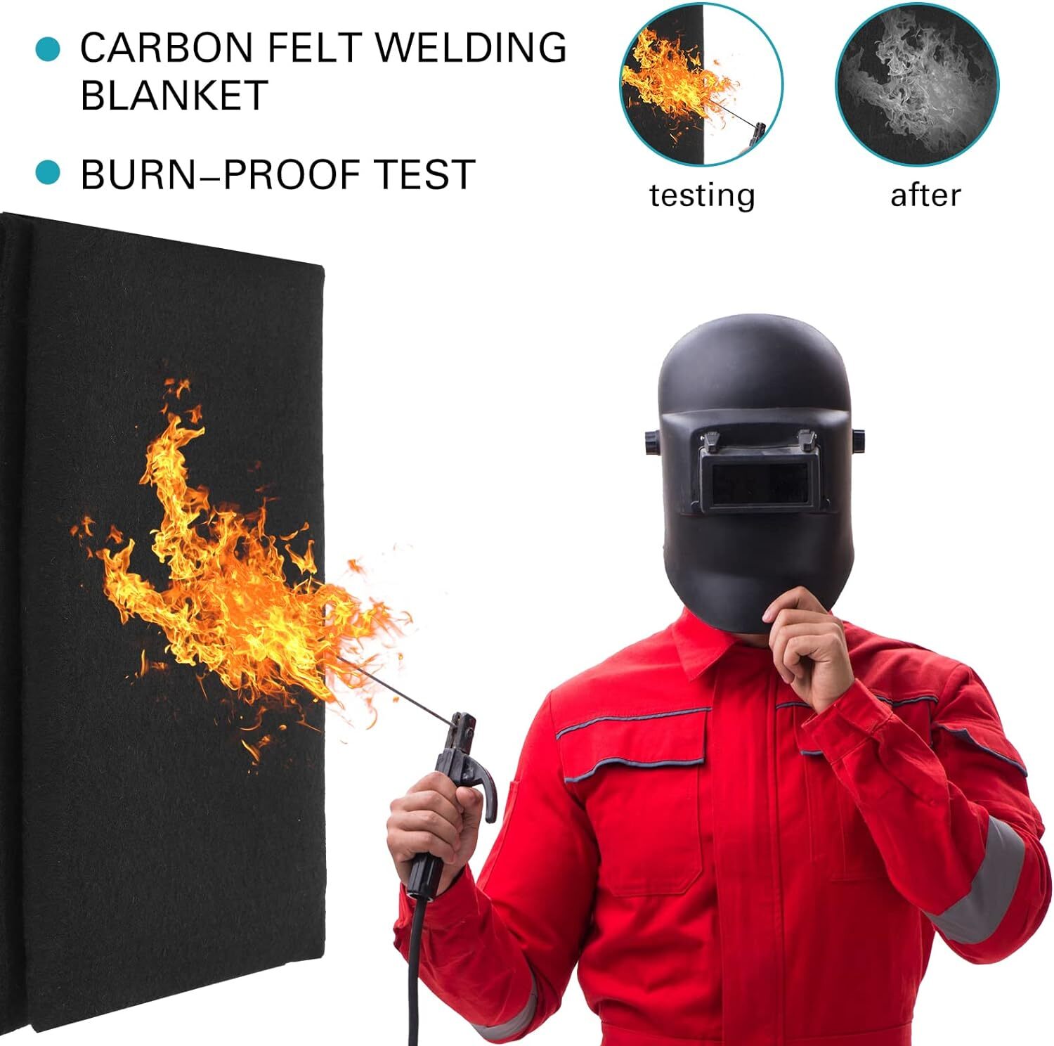 High Temp Carbon Fiber Welding Blanket Protect Work Area from Sparks Splatter