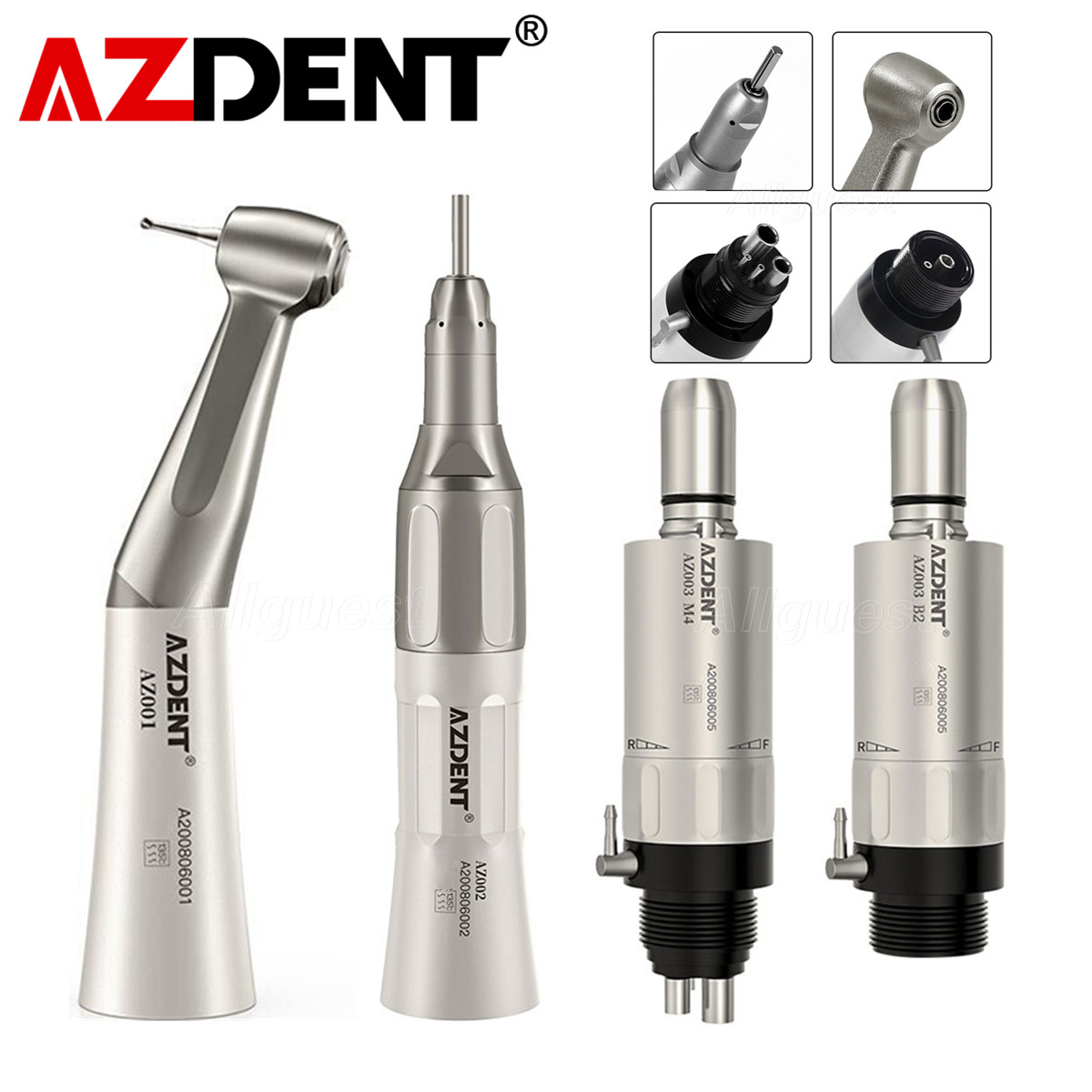AZDENT Dental 1:1 Slow Low Speed Handpiece Straight Contra Angle Air Motor