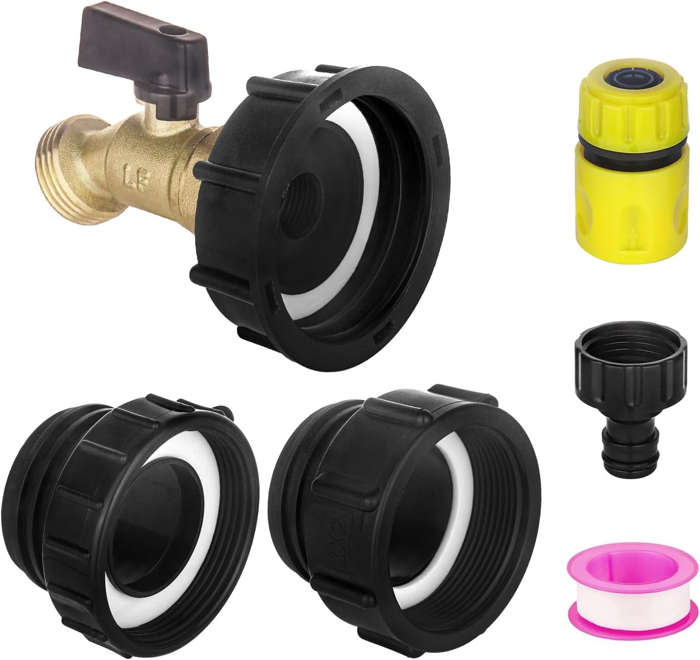 IBC Tote Hose Adapter 275-330 Gallon IBC Tote Water Tank Fittings, 3/4″ NPT to 3