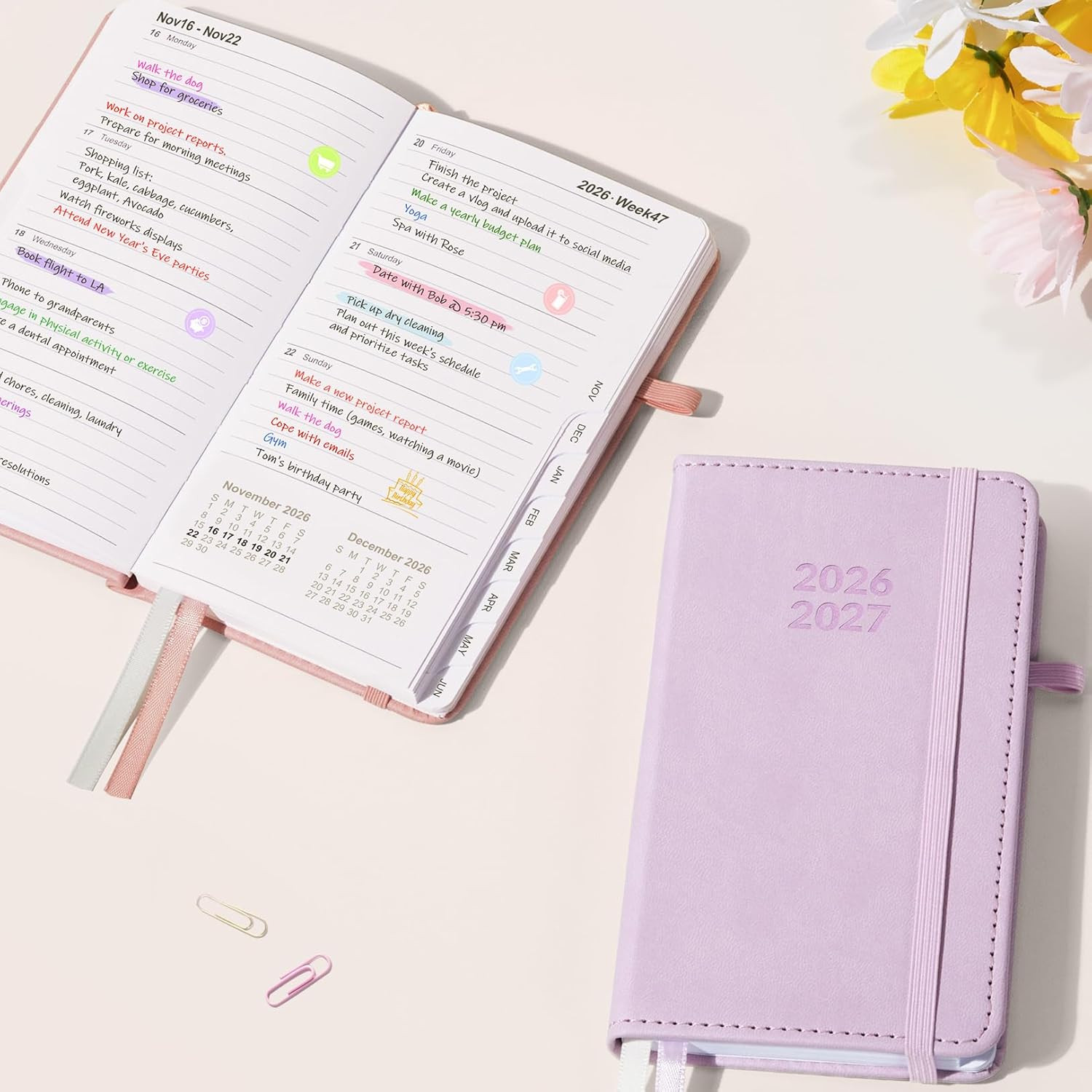 Pocket Planner 2026-2027, Weekly Monthly Planners for Purse, 3.5″ x 6″, July 202