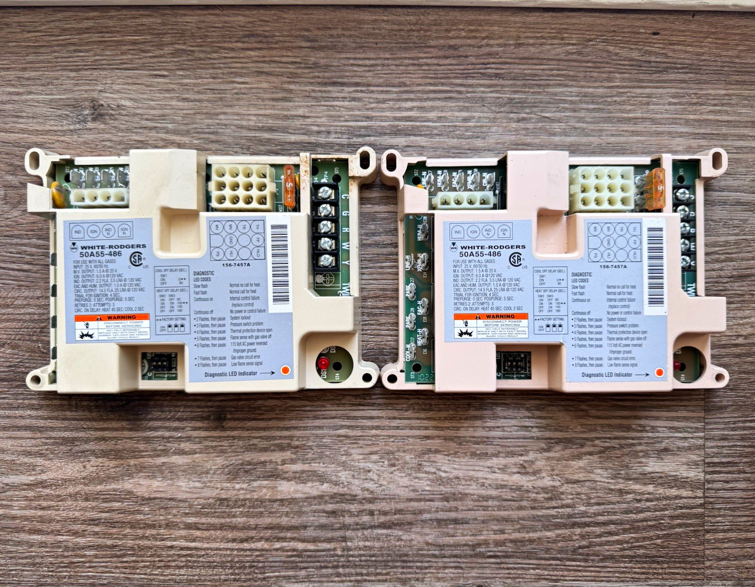 White-Rodgers Furnace Control Board 50A55-486 156-7457A 120V 10A (2 for 80)