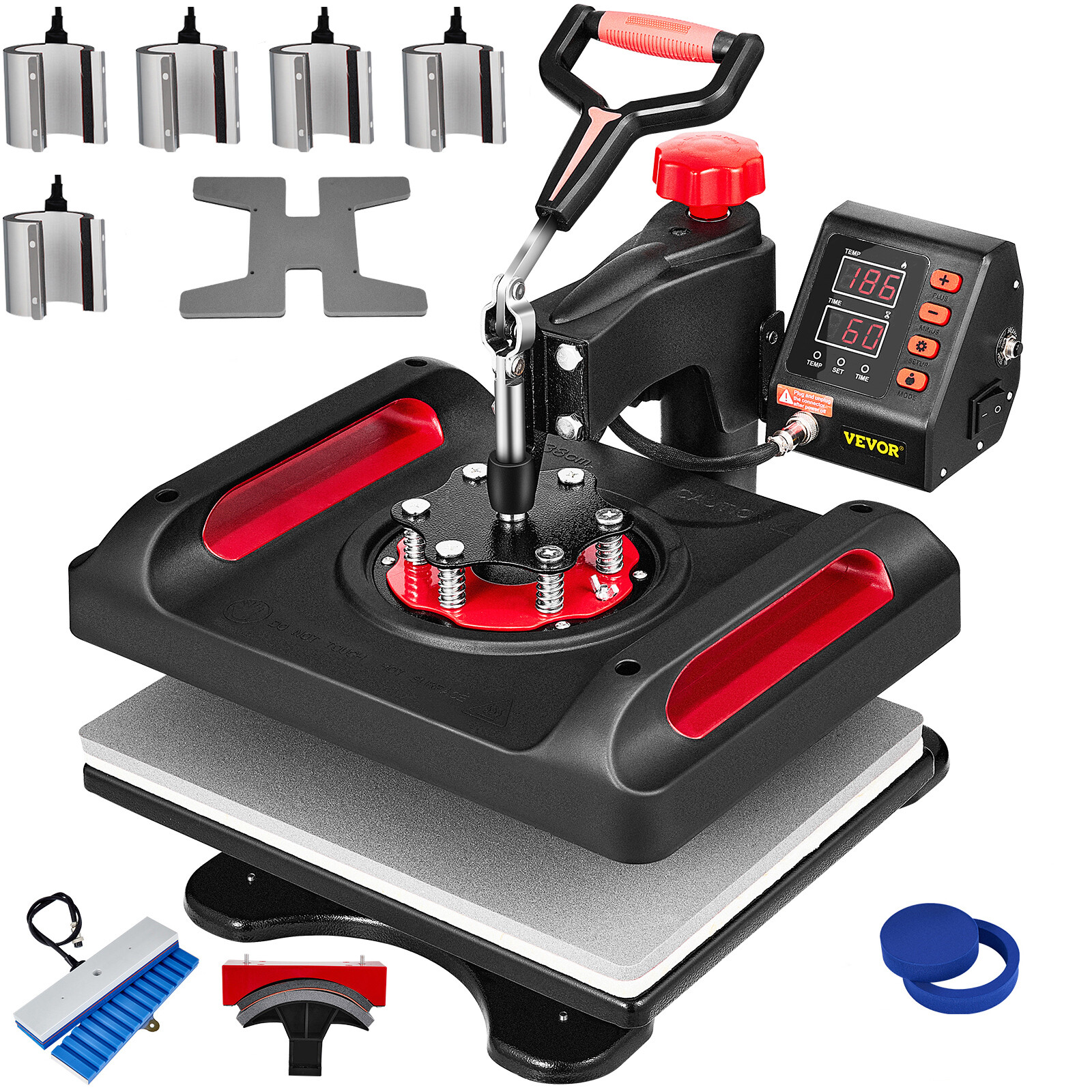 VEVOR 11 in 1 Combo Heat Press 15″x12″ Sublimation Machine T-Shirt Mug Hat Plate