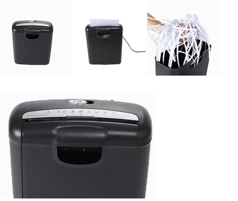Commercial Office Paper Shredder 6-Sheet Strip-Cut Heavy Duty CD DVD Credit Card