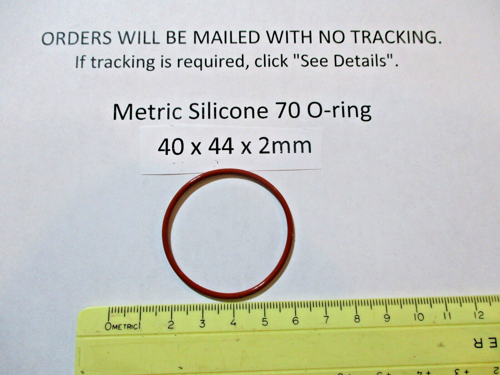 40mm ID x 44mm OD x 2mm thick SILICONE O-ring. Quan 1.