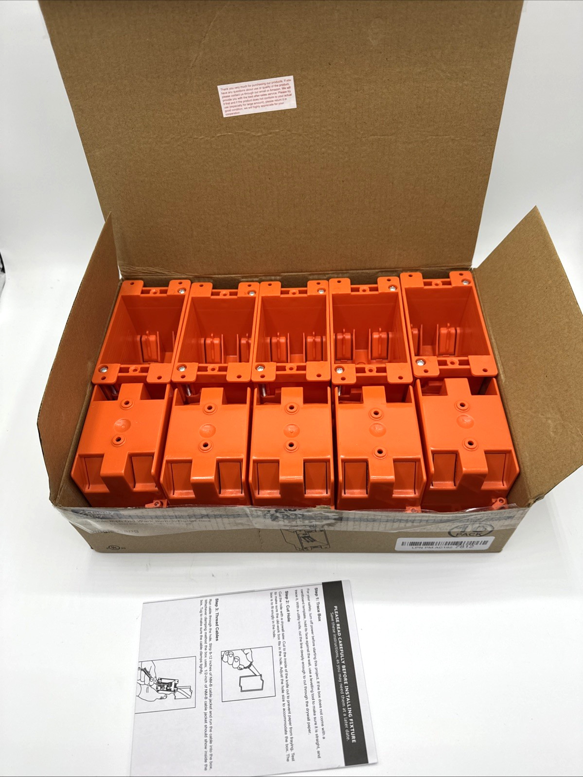 14 Cubic Inch Old Work Switch Outlet Box 10 Pack Single Gang UL PVC