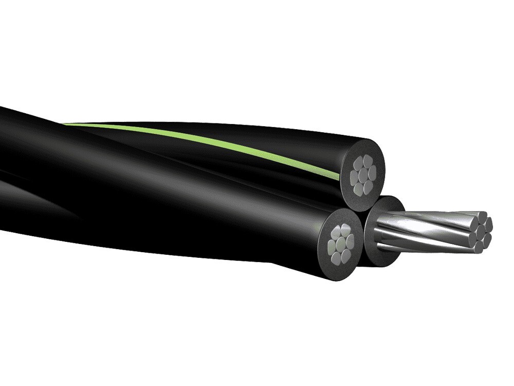 100′ Stephens 2-2-4 Triplex Aluminum URD Direct Burial Cable (120 Amp) 600V