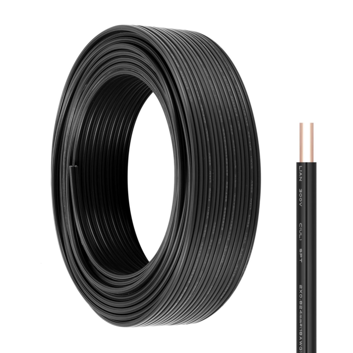 18 Gauge 2 Conductor Electrical Wire SPT-2 100Ft 18/2 Low Voltage Wire 18 AWG…