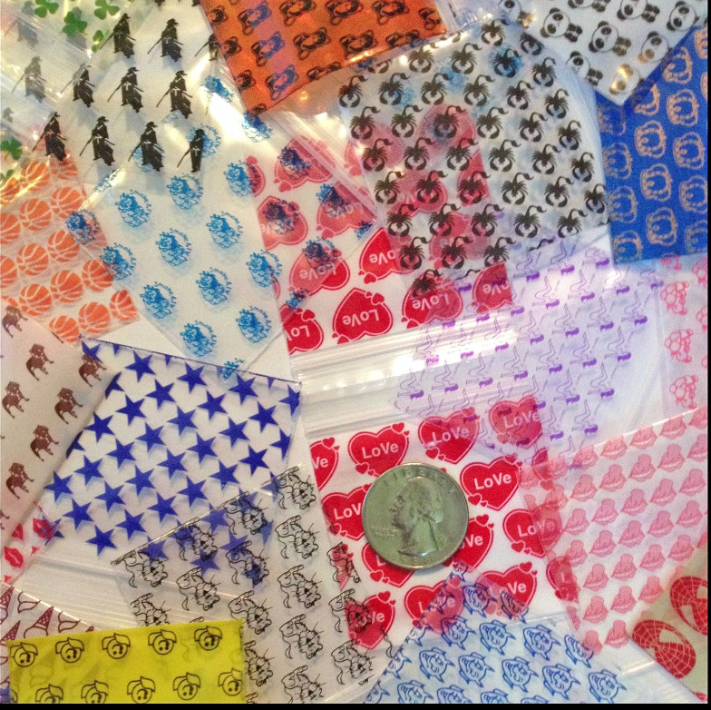 DIME BAGS 1200pcs 1.5″ x 1.5″ WE CHOOSE RANDOM MIX! (12 packs x 100)