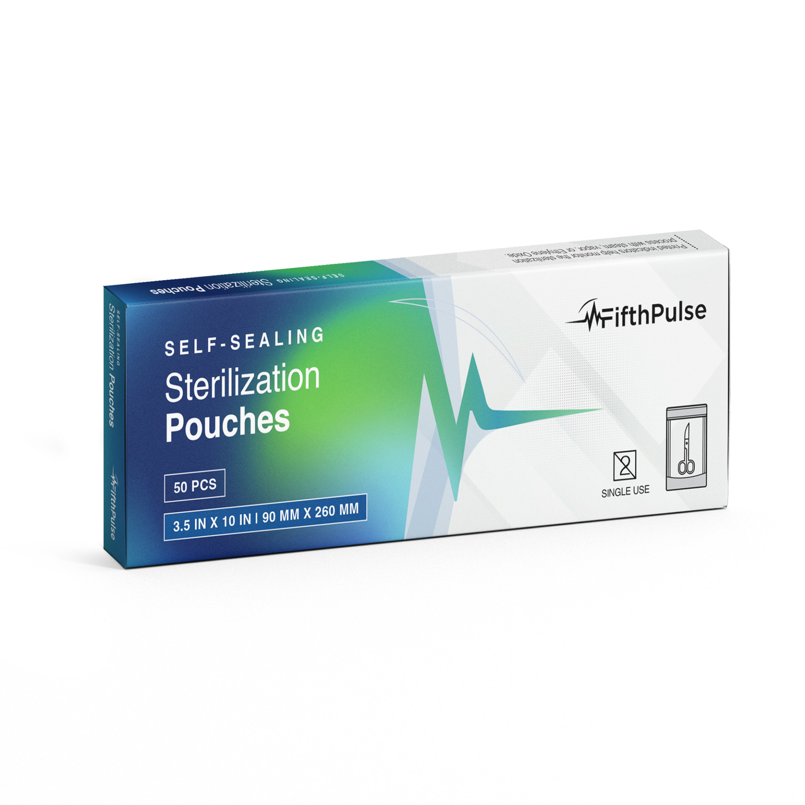 FifthPulse Self-Sealing Sterilization Pouches 3.5x 10 Color Indicator – 50Pk