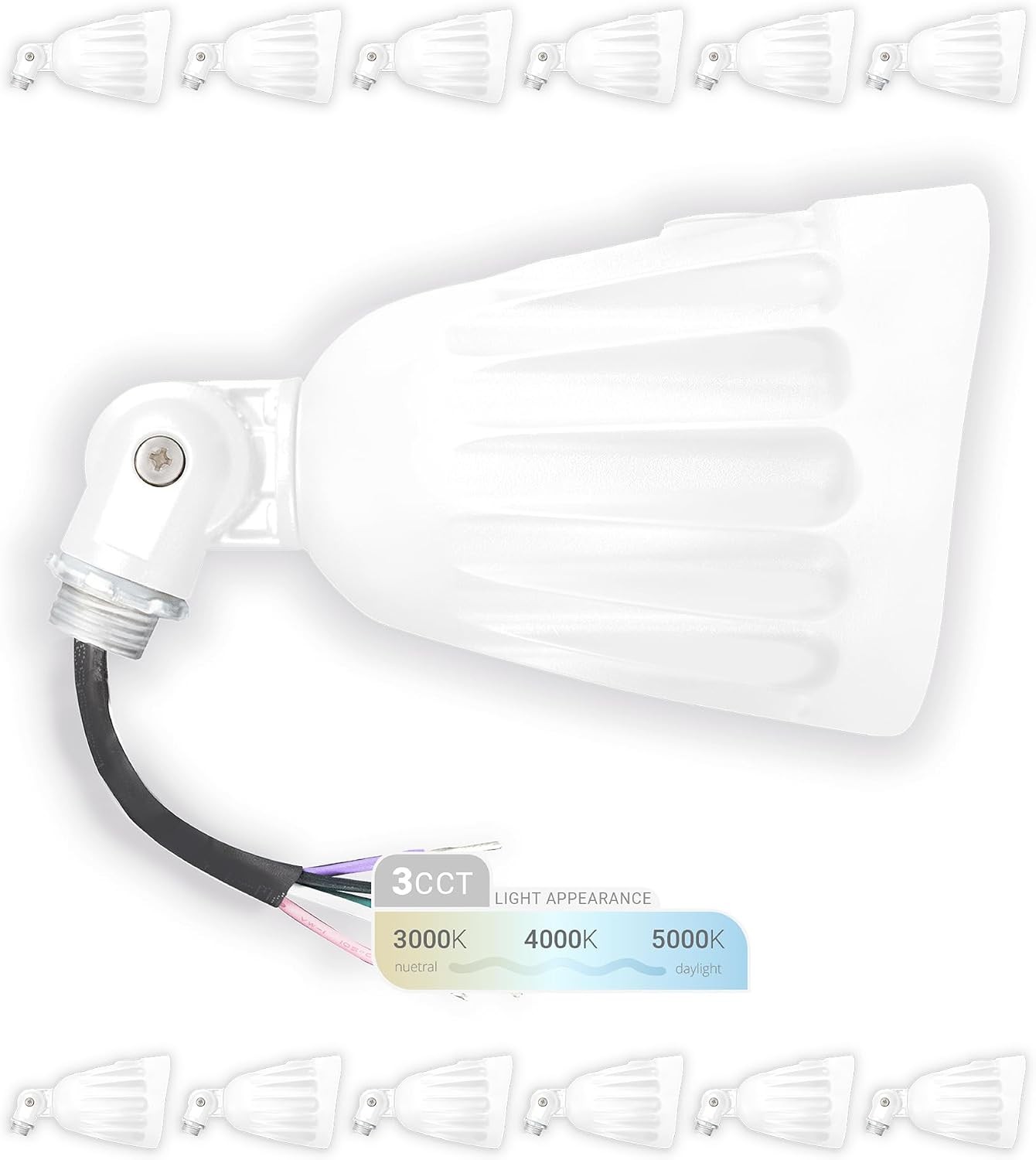 NUWATT 25W Bullet Flood Light Outdoor LED 3500LM 12 Pack