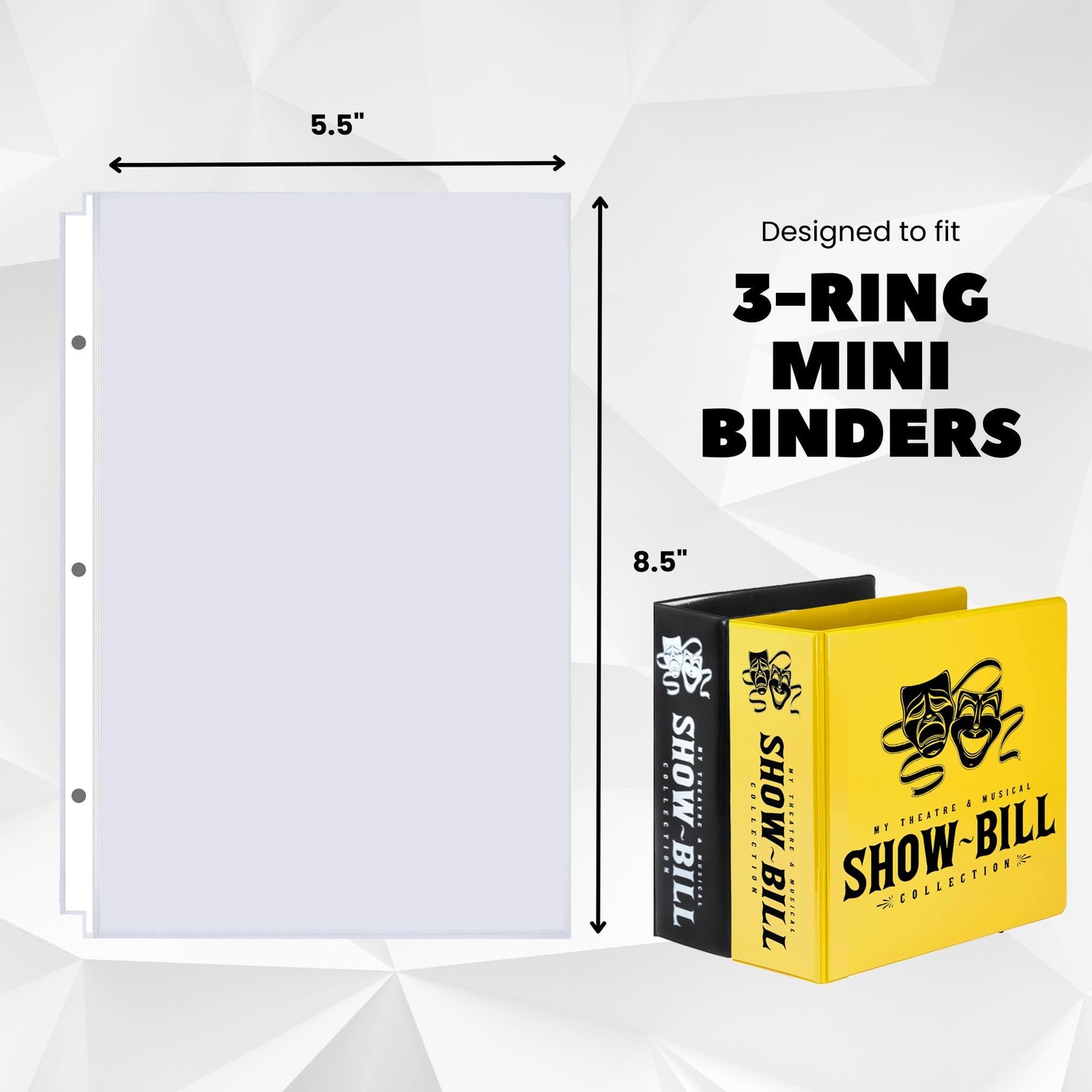 Heavyweight Clear Mini Sheet Protectors Holds 5.5 x 8.5 Inch Sheets, (50 Pack)