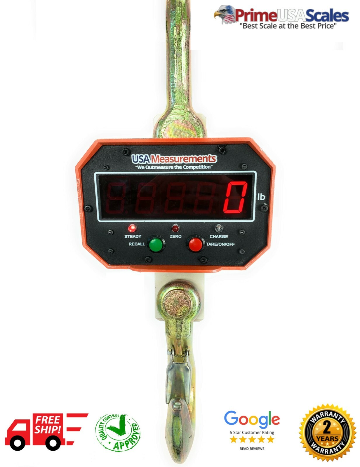20,000 lb Overhead Hanging Digital Weighing Crane Scale w/ Remote 10 Tons