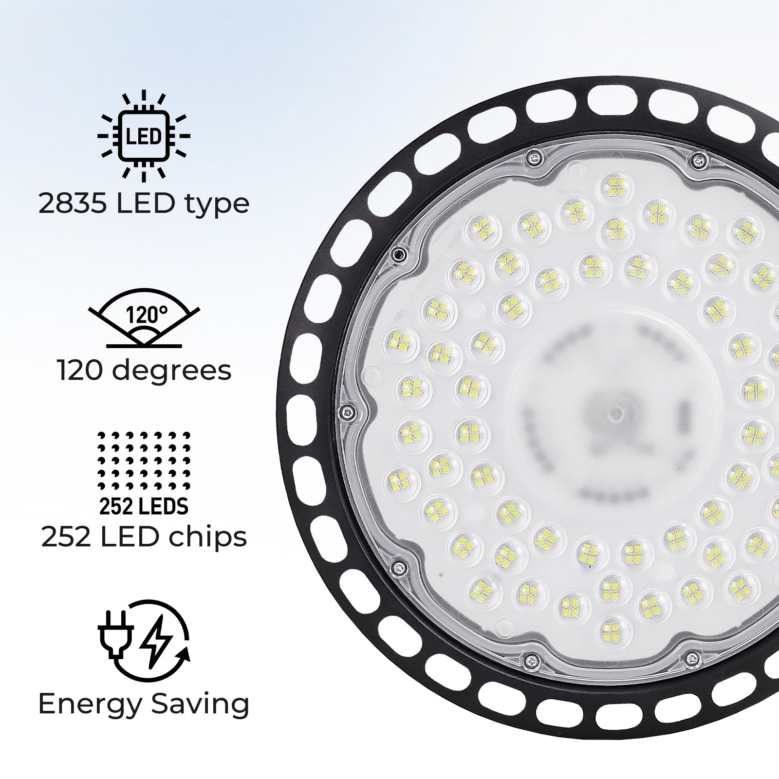 6Pcs UFO Led High Bay Light 500W Industrial Commercial Factory Led Shop Light