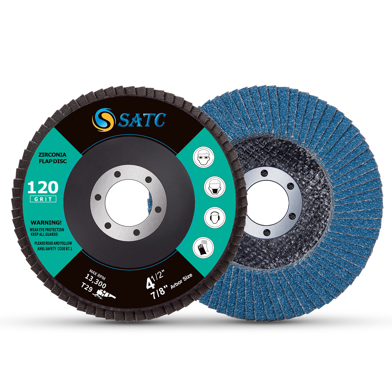 20PCS 4.5 Zirconia Flap Disc 4-1/2 x7/8 120 Grit Sanding Grinding Grinder Wheels