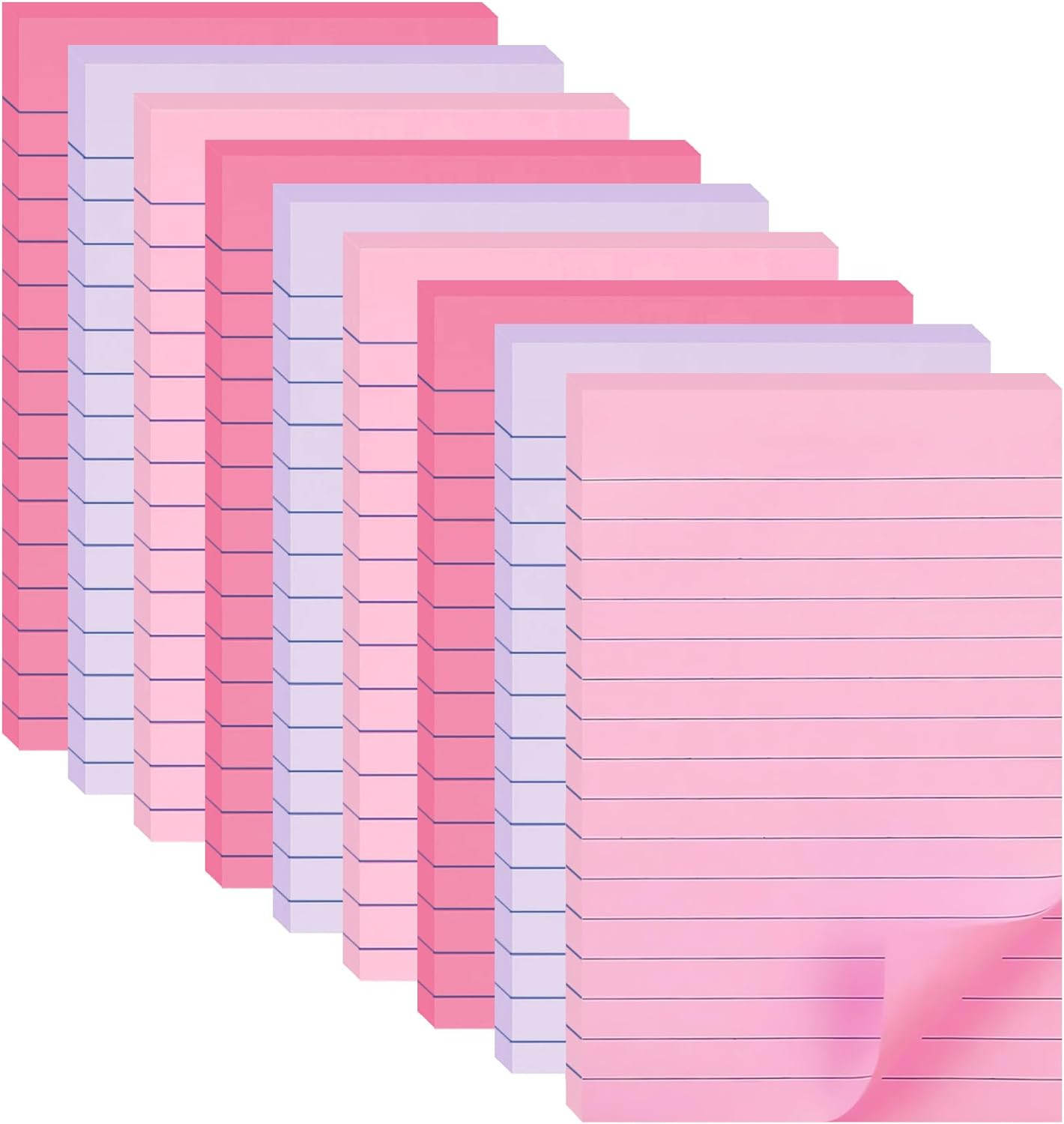 9 Pack Lined Sticky Notes 4X6 in Post Sticky Notes with Lines, Large Ruled Po…
