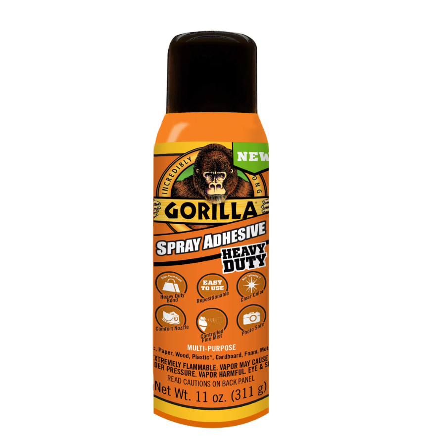 Gorilla Clear Spray Adhesive, 11 Ounce Can, New Condition