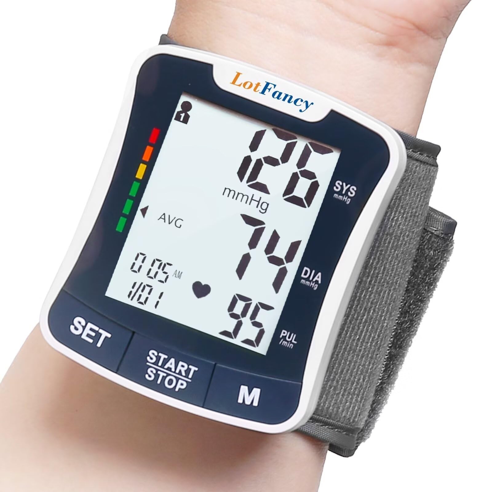 Lotfancy Wrist Blood Pressure Monitor For Home Use Voice Broadcast Blood