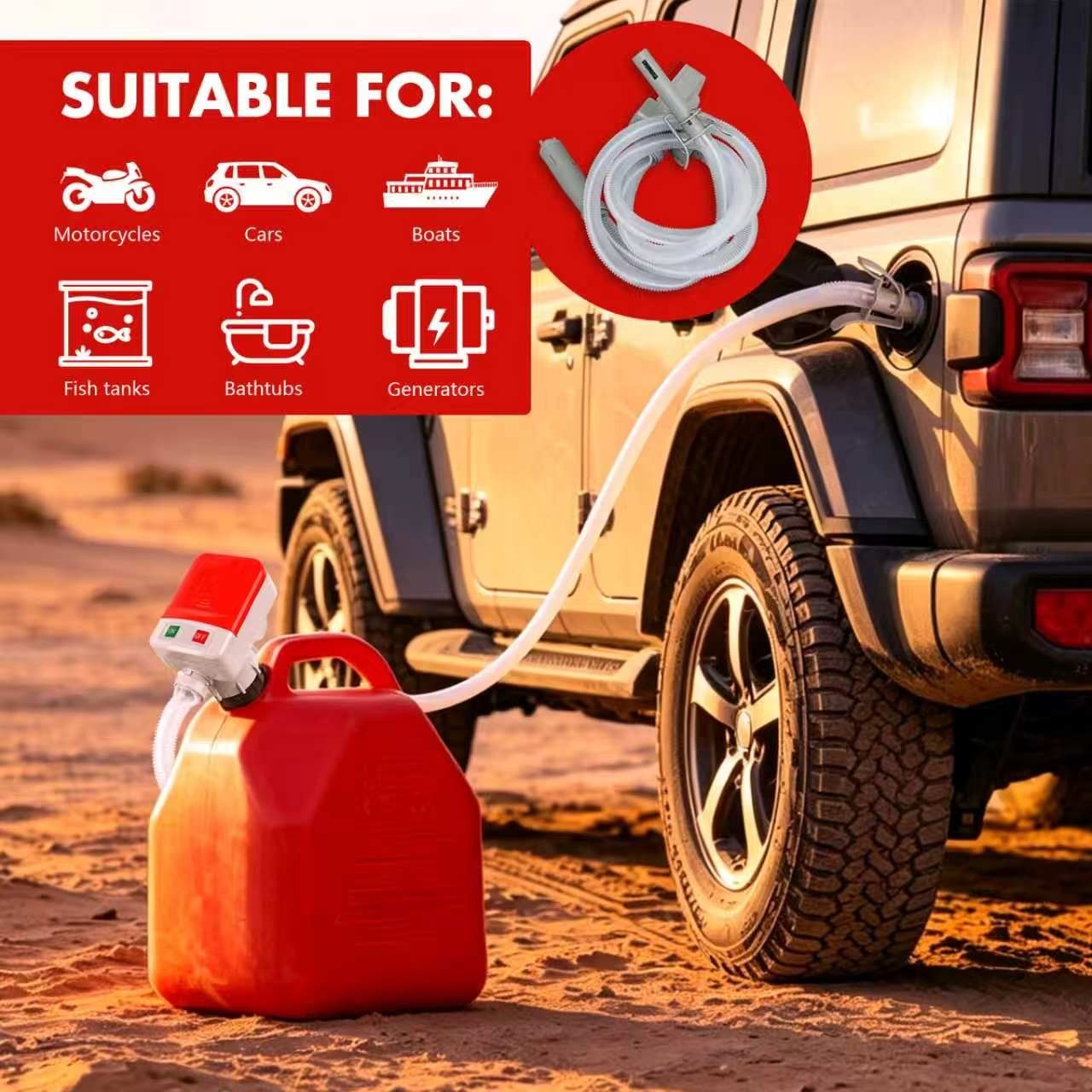 Automatic Fuel Transfer Pump with Auto-Stop, Battery Powered Fuel Transfer Pump