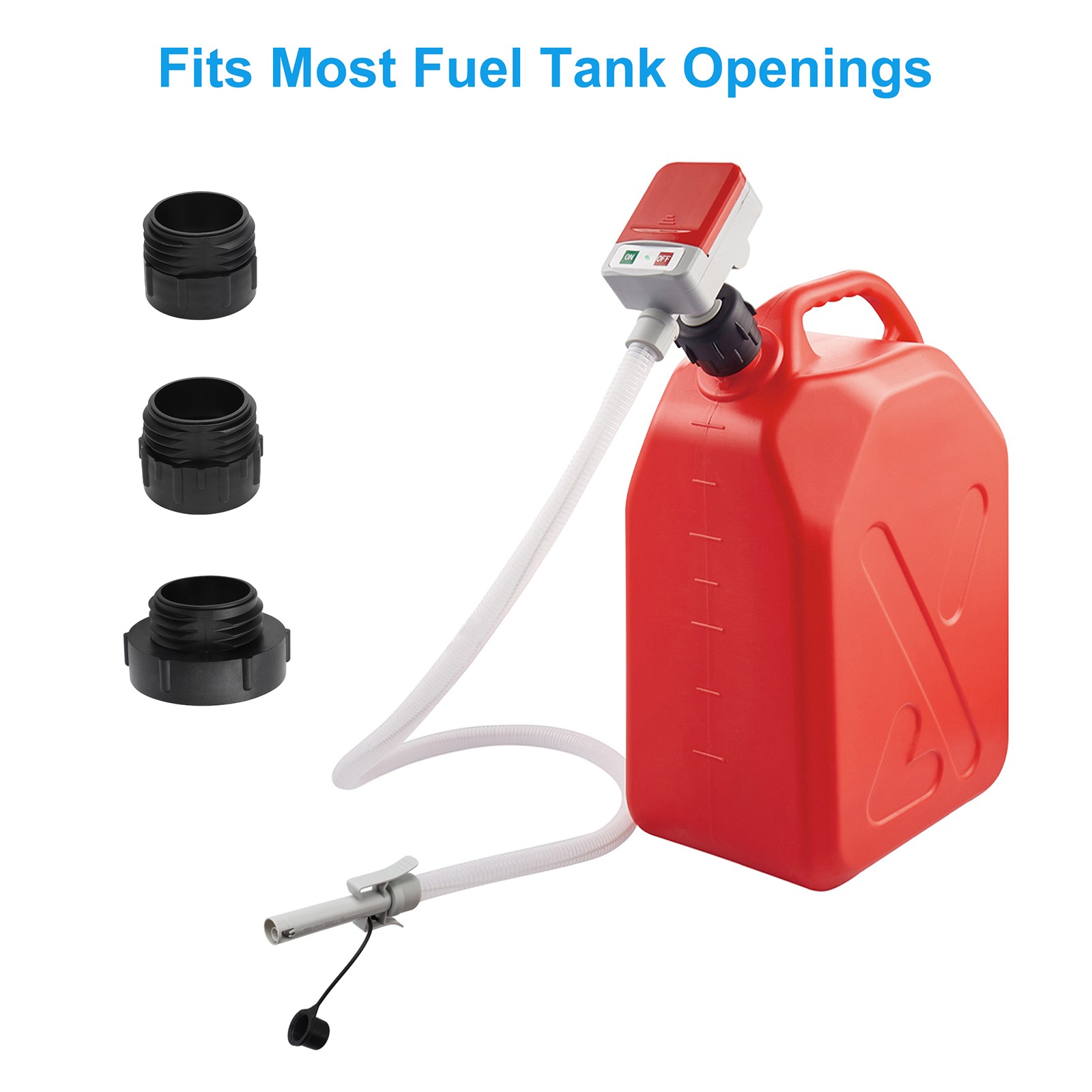 3.2 GPM Battery Powered Liquid Fuel Transfer Pump w/ Auto Stop & 3 Tank Adapters