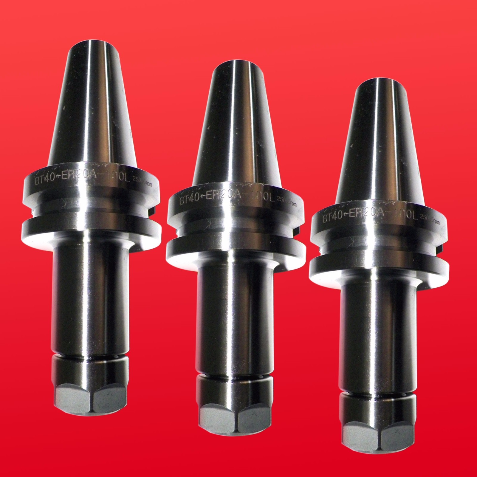 BT40 ER20 MILLING COLLET CHUCK HOLDERs ( 3PCs ) PROJ. 3.94″ BALANCE 25,000RPM