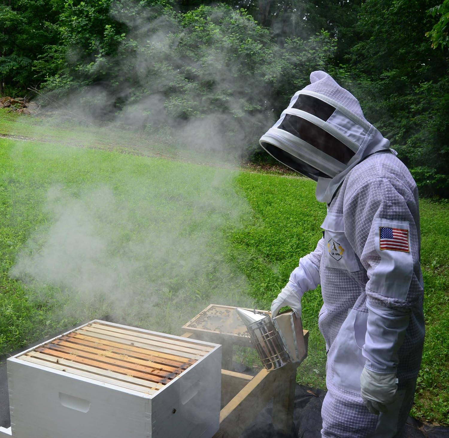 3 Layer Bee Suit with Fencing Veil One Pair Gloves Sting Proof Ventilated Beekee