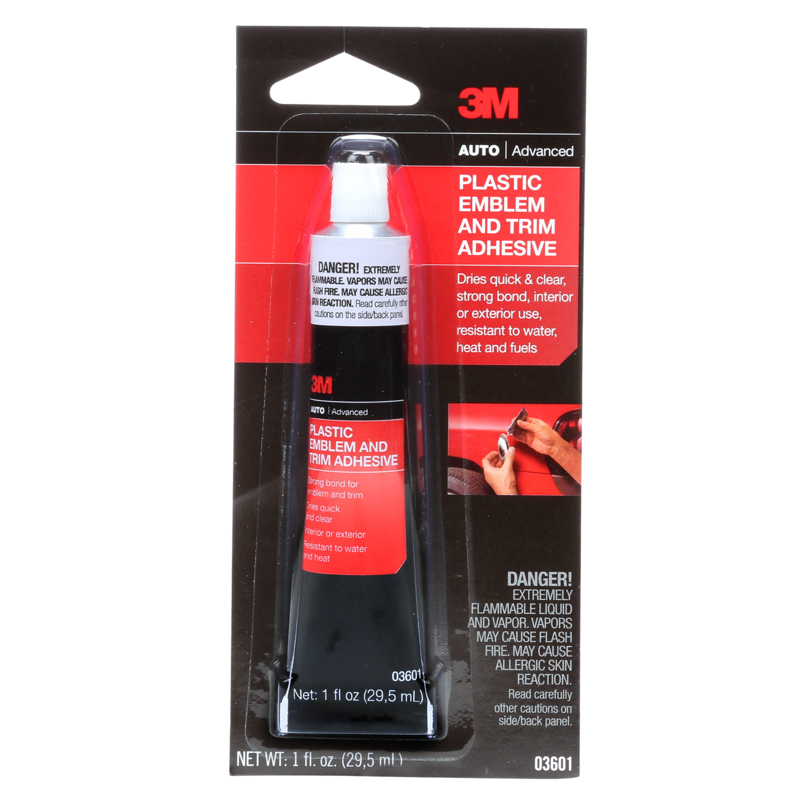 3M Plastic Emblem and Trim Adhesive (03601): 1 fl. oz. (Clear)