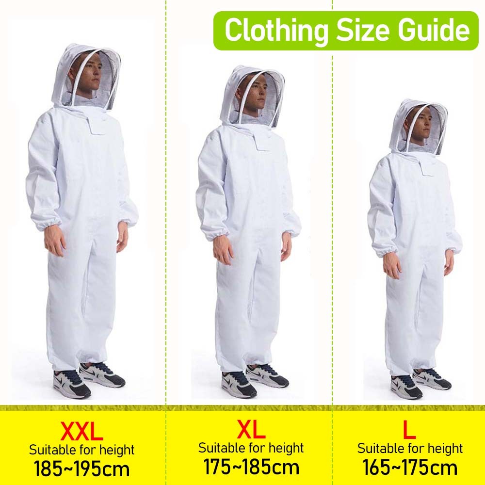 Beekeeping Suit Full Body L Beekeeper Cover all Outfit Jacket With Veil Unisex