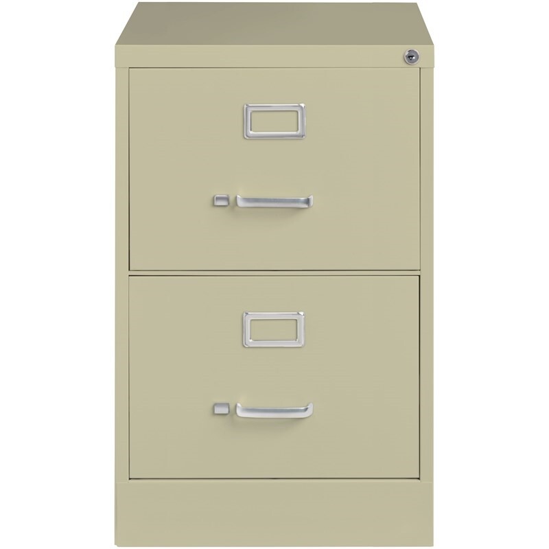 Pemberly Row 2 Drawers Vertical Beige Metal Filing Cabinet Pre-assembled