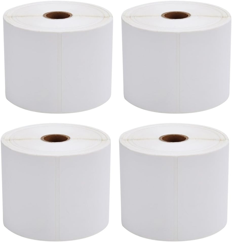Smudge-Resistant 4×6 Thermal Labels – 4 Rolls, 1800 Count