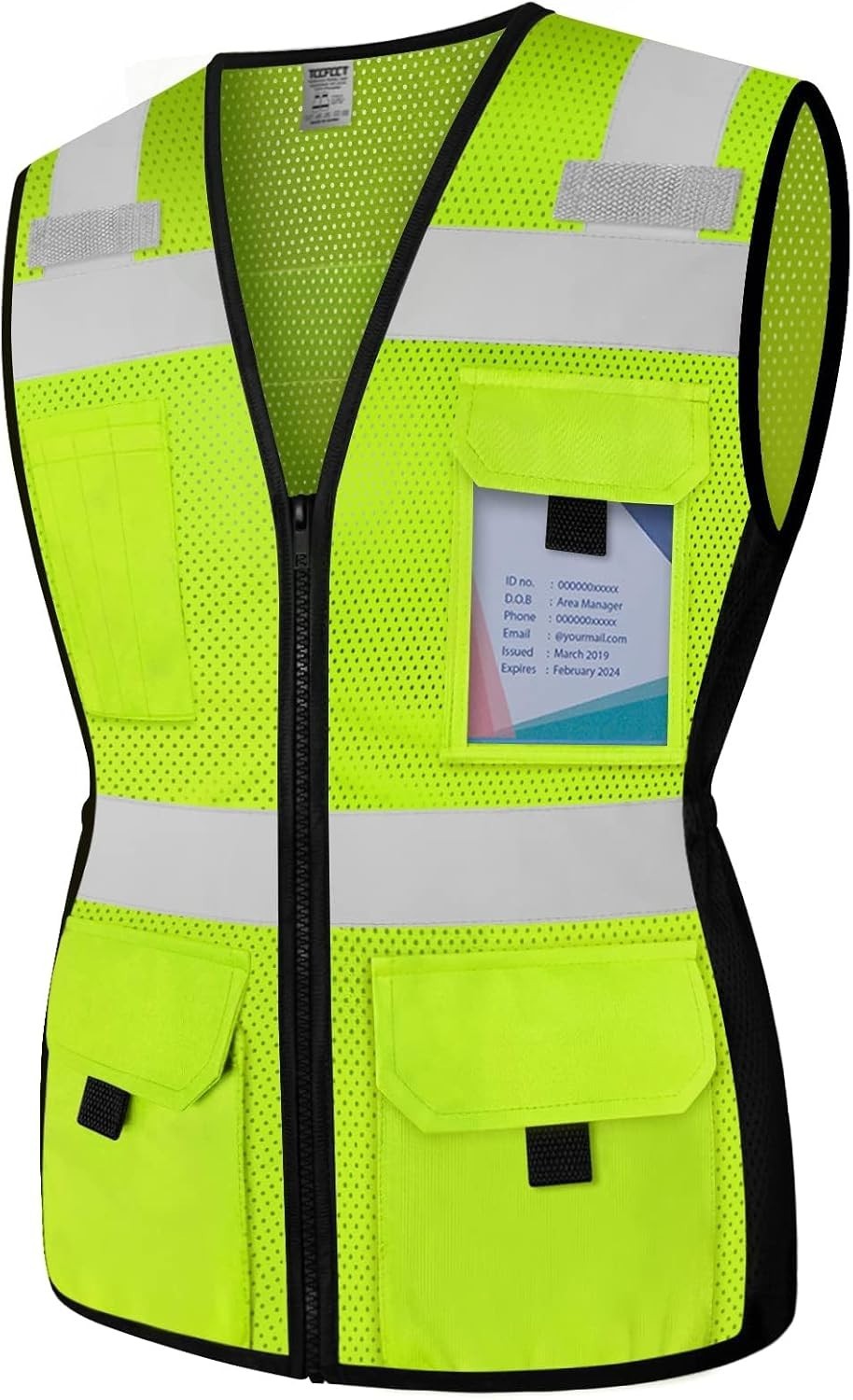 Safety Vest for Women Reflective Neon Mesh Work Vest with Pockets Size Medium