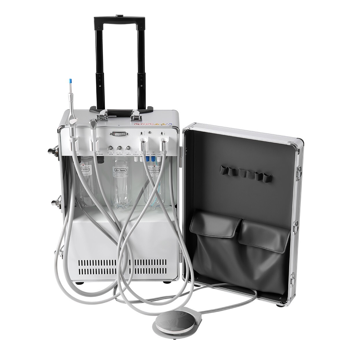 Portable Dental Mobile Delivery Unit System Air Compressor High Suction 4Hole