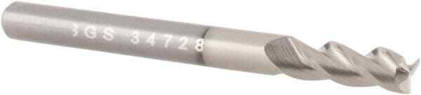 SGS 34728 Square End Mill: 1/8″ Dia, 3/8″ LOC, 1/8″ Shank, 1-1/2″ OAL, 3