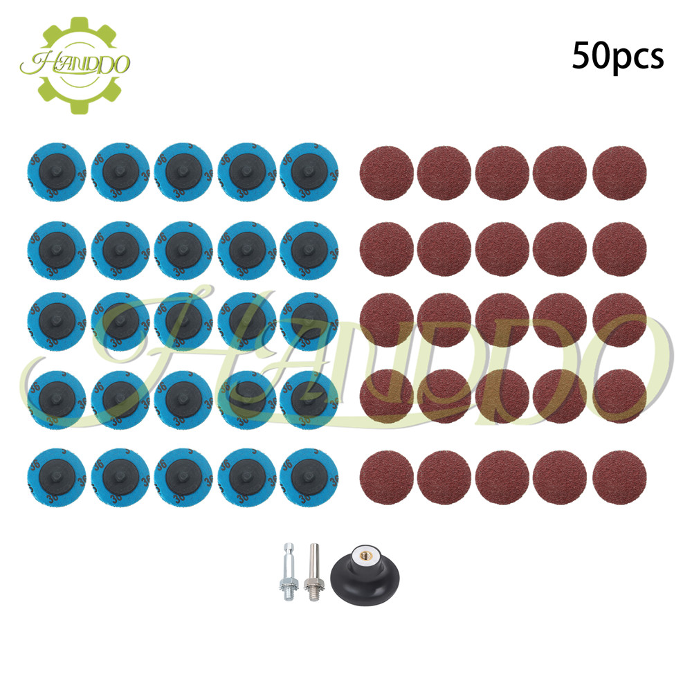 50Pcs 36 Grit 2″ Roll Lock Die Grinder Sanding Grinding Disc Maximum 25,000 RPM