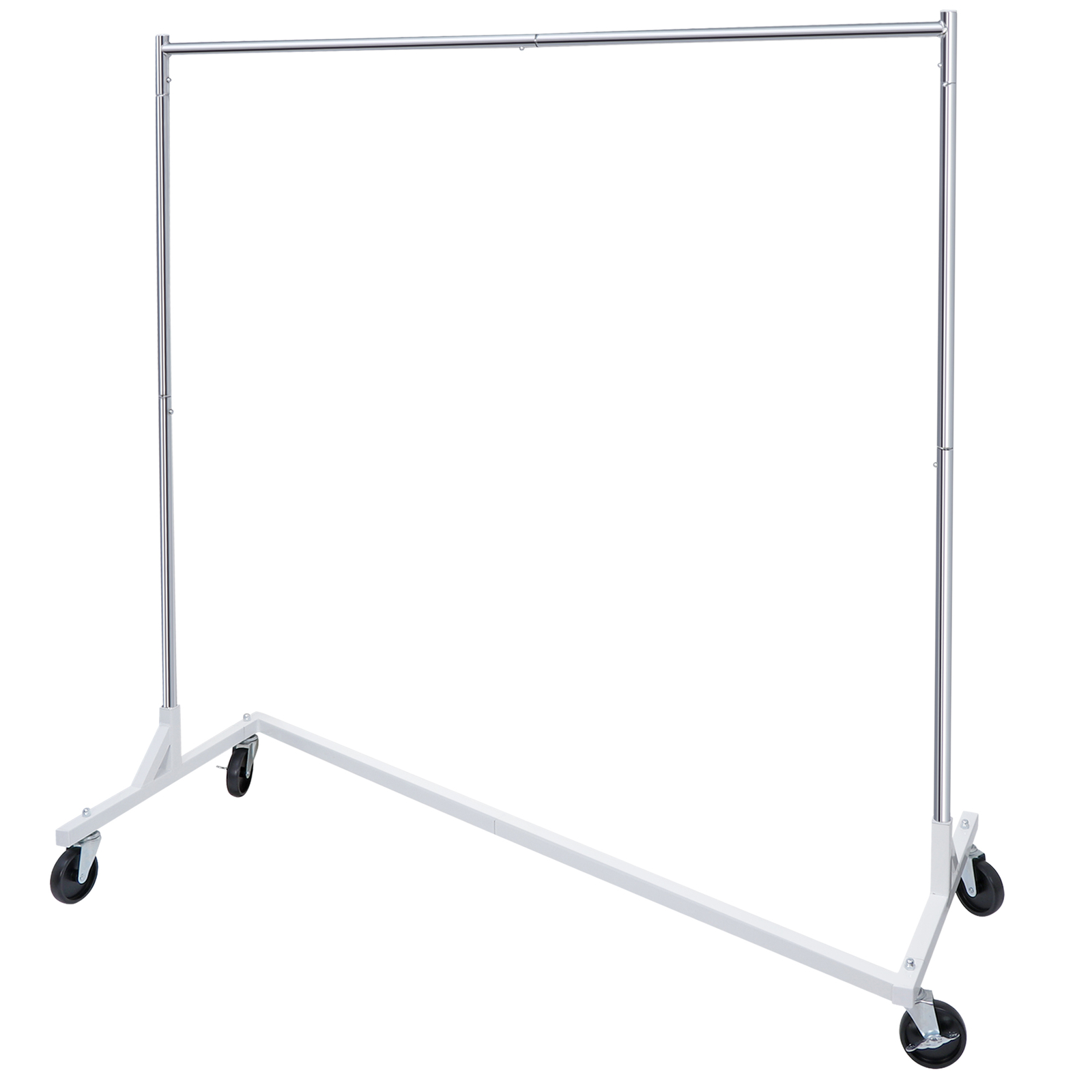 2PCS Heavy Duty Clothes Rack Rolling Garment Z Clothing Rack W/Lockable Casters