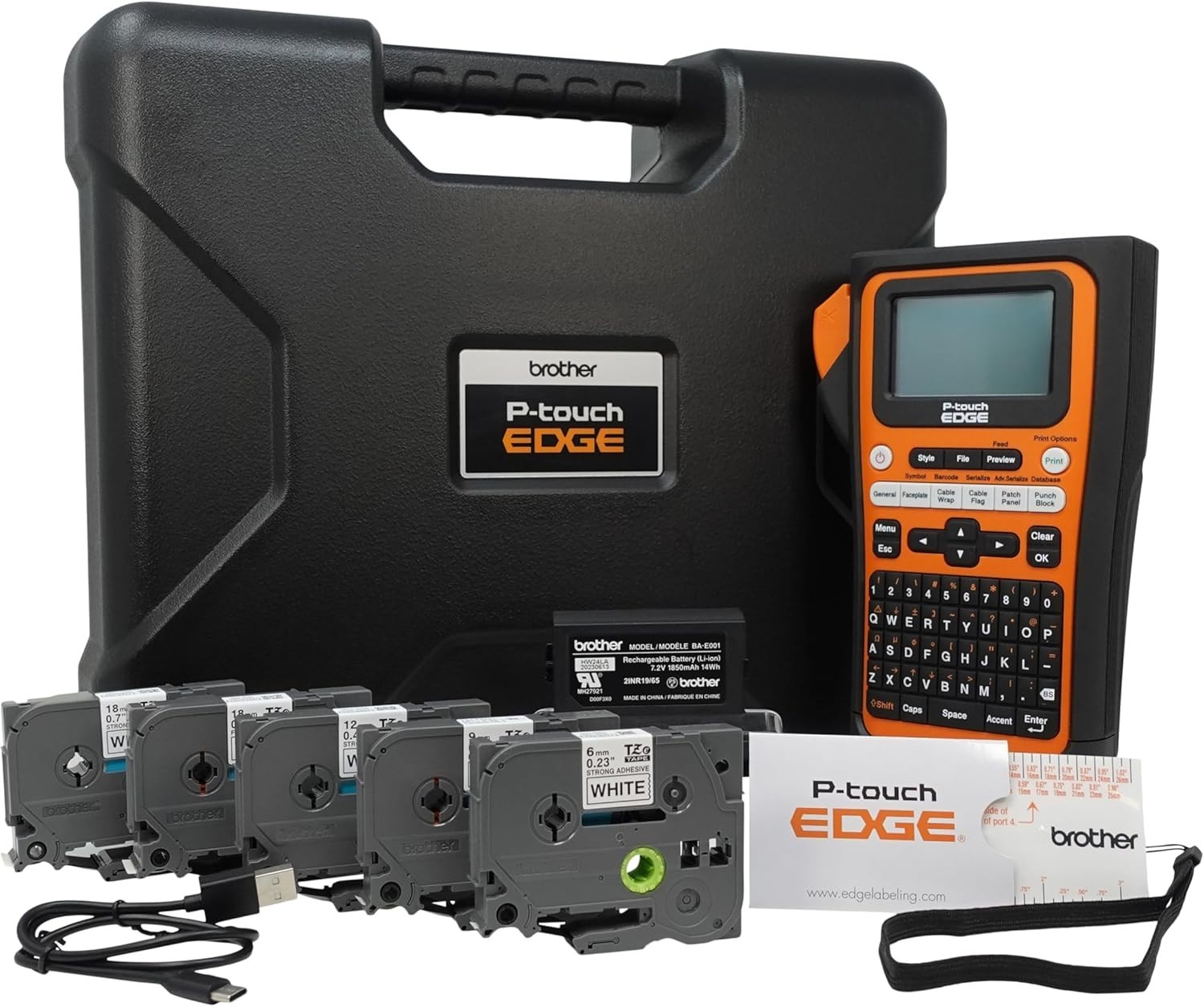 Brother PT-E310BTBP P-Touch Edge Industrial Label Printer Bundle Kit (Bluetooth)