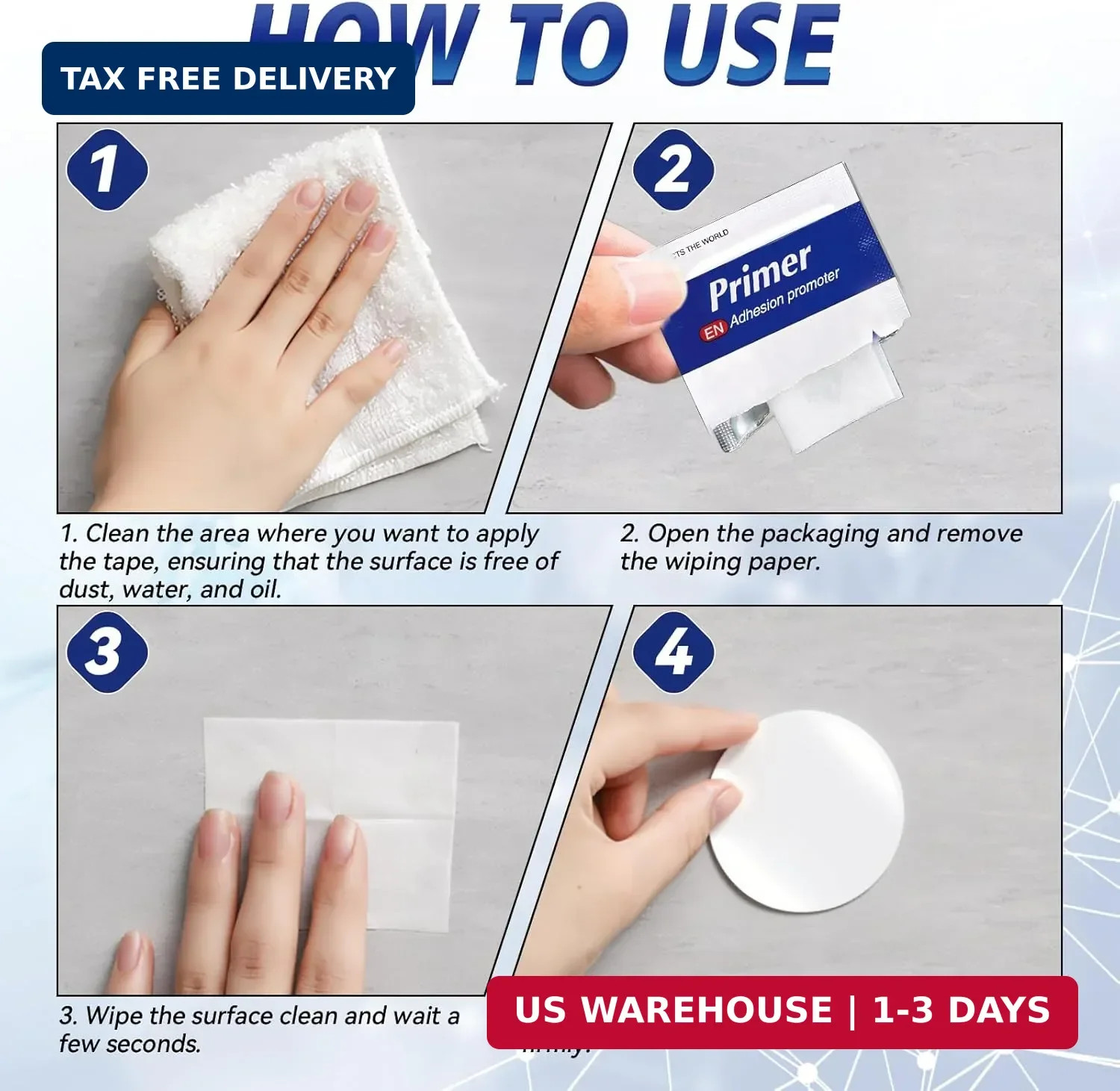 Adhesion Promoter (20 Pack) – Pre-Saturated Single-Use Applicators for Plastic,