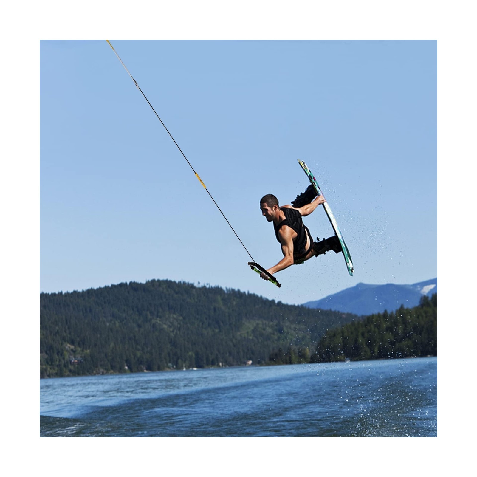 Dyneema Wakeboard Rope 75ft, No Stretch Wakeboard Rope and Handle Water Ski R…