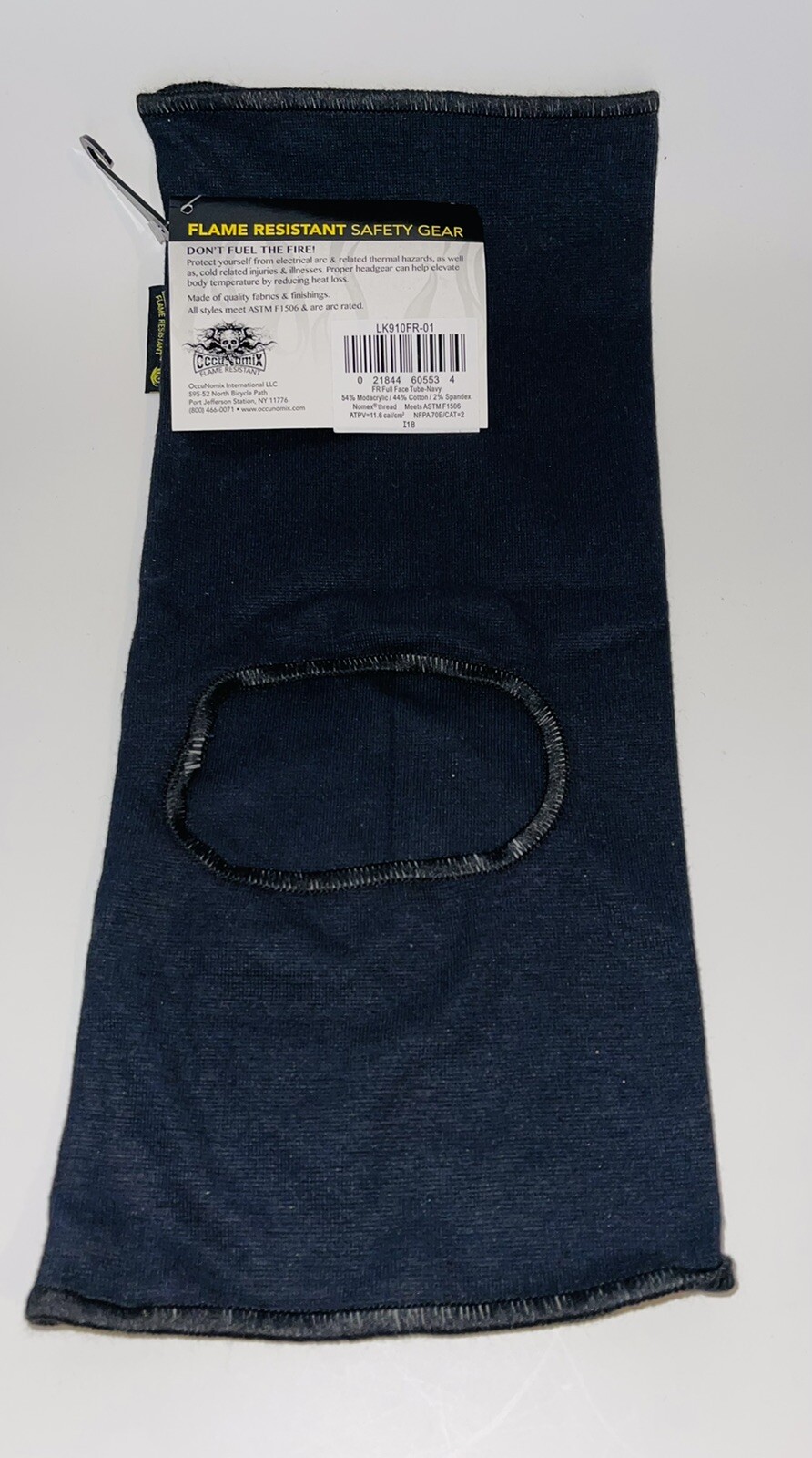 OccuNomix Full Face Flame Resistant Face Cover Hard Hat Tube Liner LK910FR FR