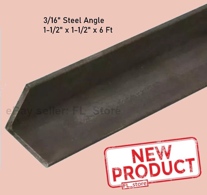 Steel Angle Iron 3/16″ x 1-1/2″ x 1-1/2 in x 6 Feet Hot Rolled Steel Stock Mill