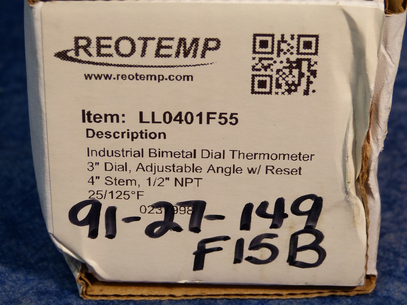 REOTEMP LL0401F55 Bimetal Thermometer 3″, 4″ stem, 1/2″ npt, 25-125 Degrees