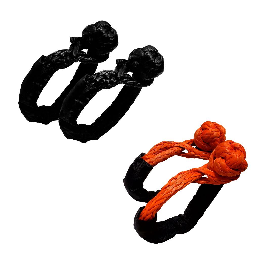 2 PC 1/2” x 22” Synthetic Soft Shackle Tow Rope Recovery Strap 37,400LBS