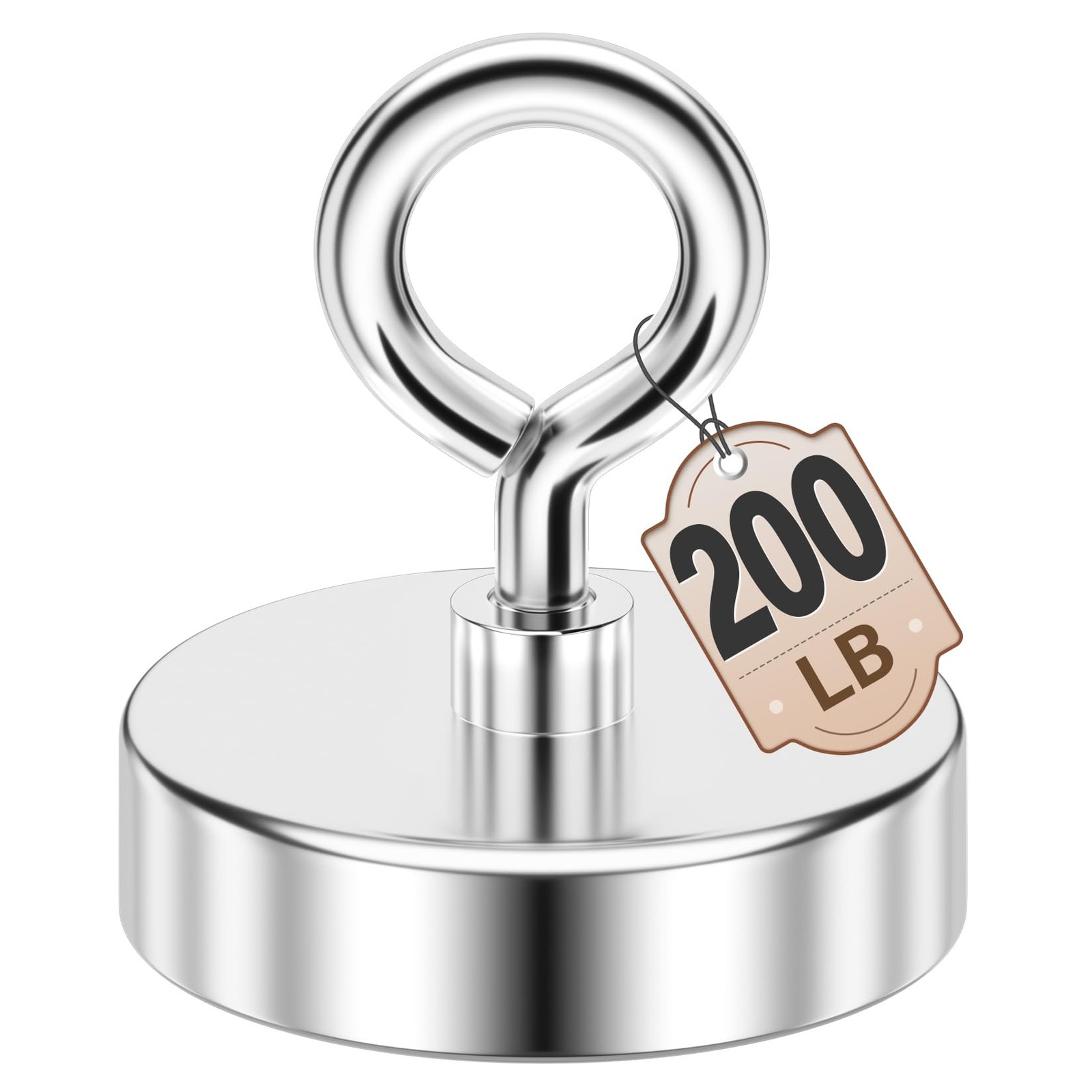 FINDMAG 1.76″ Fishing Magnets, 200 LBS Pulling 1.76 inches (45mm), Silver