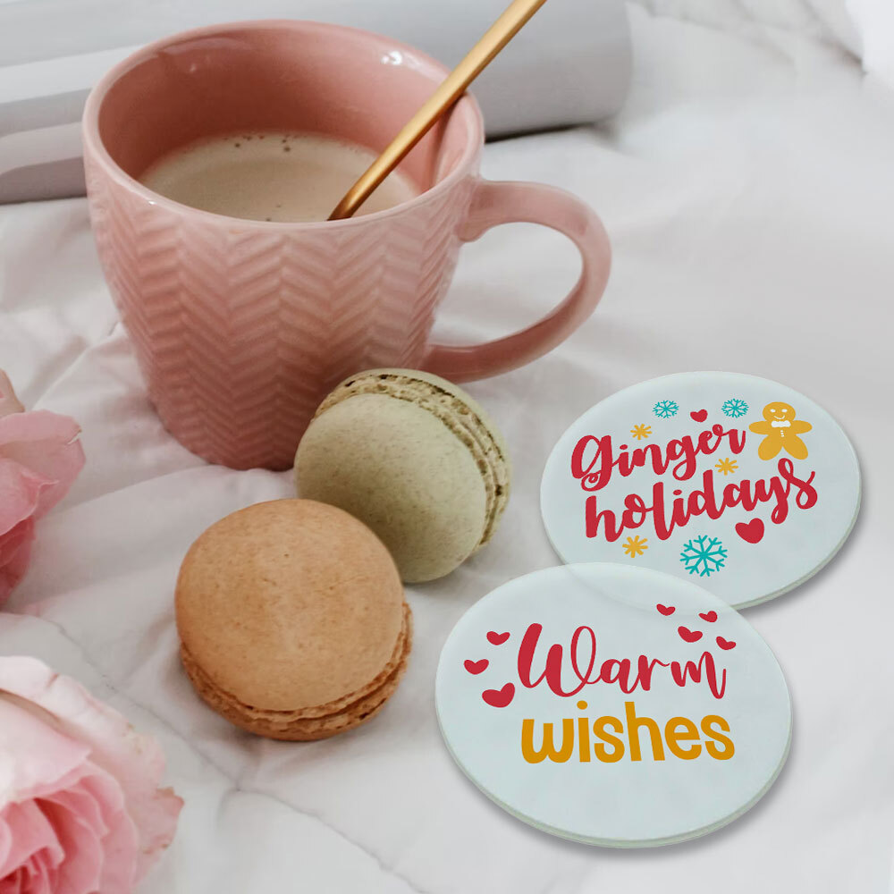 120pcs 3.9″ Round Sublimation Blank Glass Coaster Round Coaster Glossy USA
