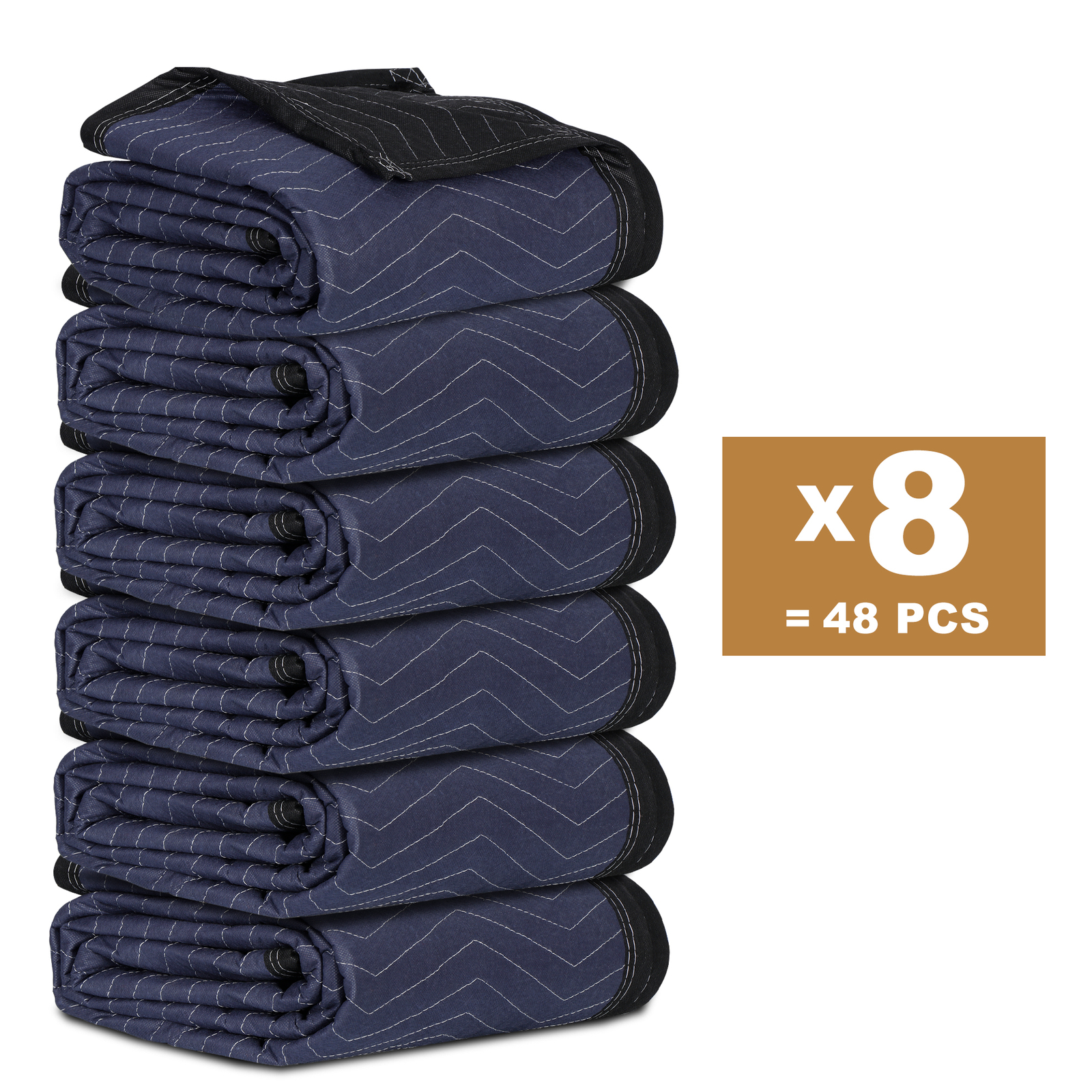48 Pack Moving Blankets 72″x80″ Heavy Duty Packing Blankets Furniture Dark Blue