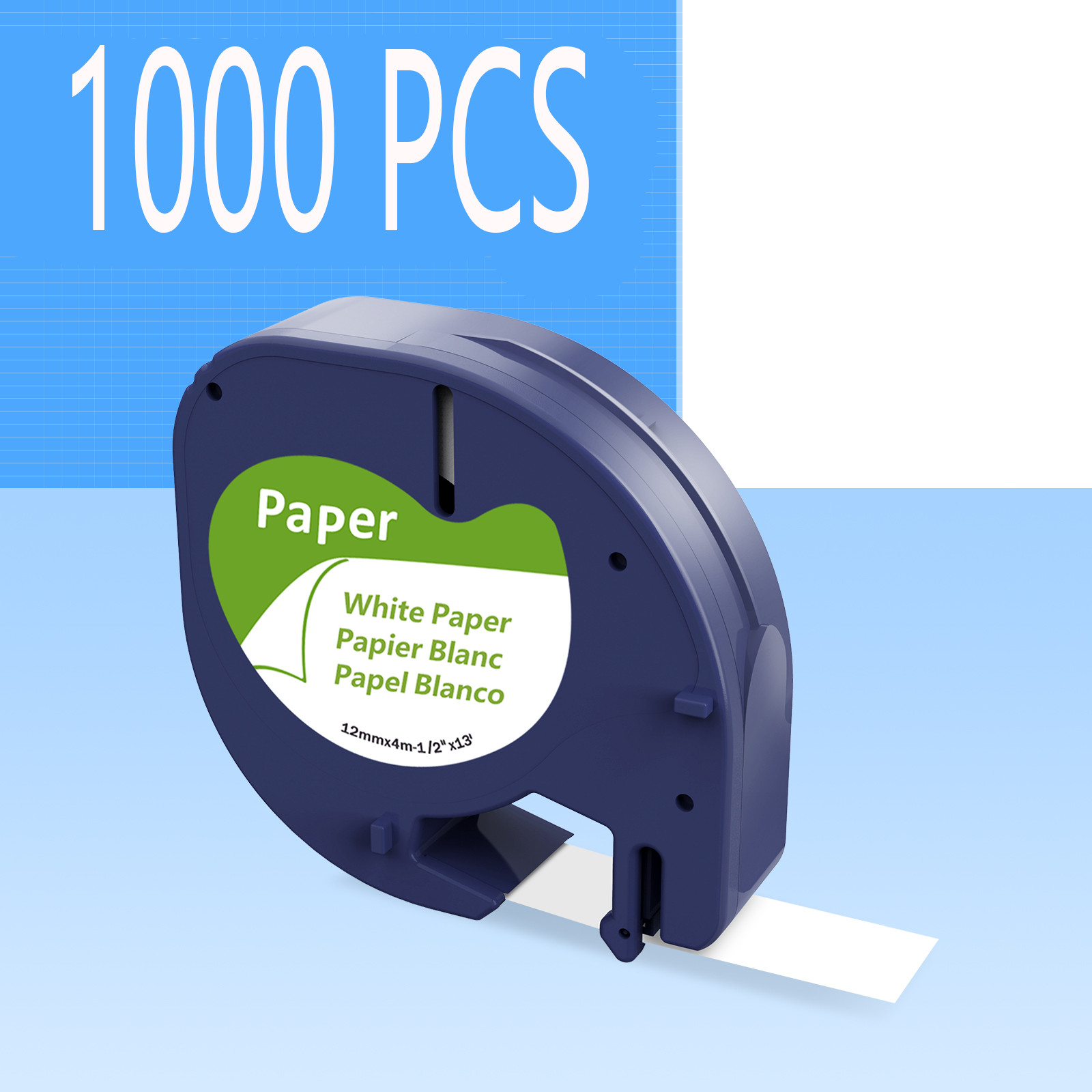 1000PCS LT-100H Dymo LetraTag Refill 91330 12mm White Paper Label Tape