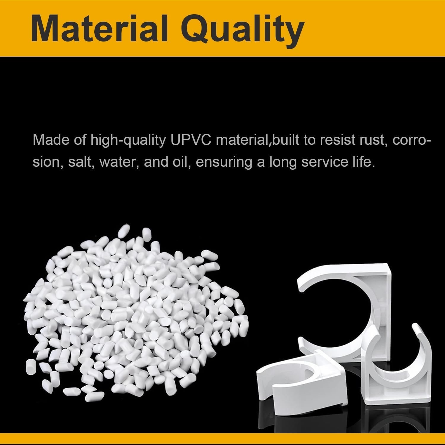 100 Pcs U-Shaped PVC Pipe Clamps, 20Mm White Clips for 1/2″ Water Pipes, Durable
