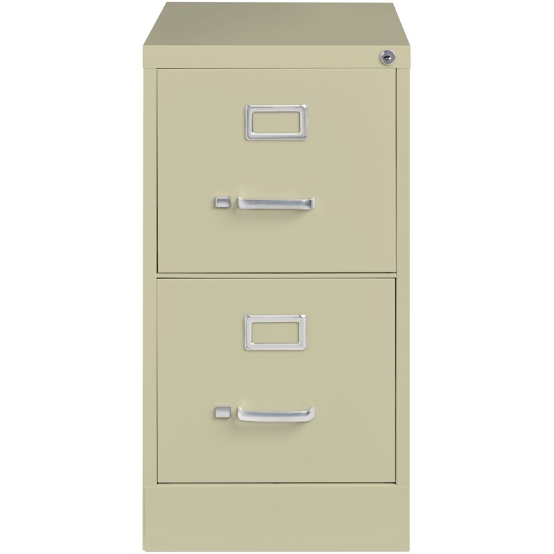 Pemberly Row 2 Drawers Vertical Beige Metal Filing Cabinet Pre-assembled